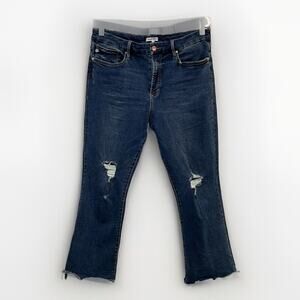 Dear John High Rise Cropped Flare Light Wash Distressed Jeans SZ 31